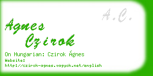 agnes czirok business card